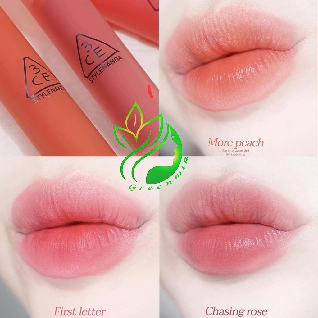 Son 3CE Blur Water Tint FIRST LETTER  - MÀU HỒNG NHẠT BỀN MÀU LÂU TRÔI - CHÍNH HÃNG CHECK HIDDEN TAG