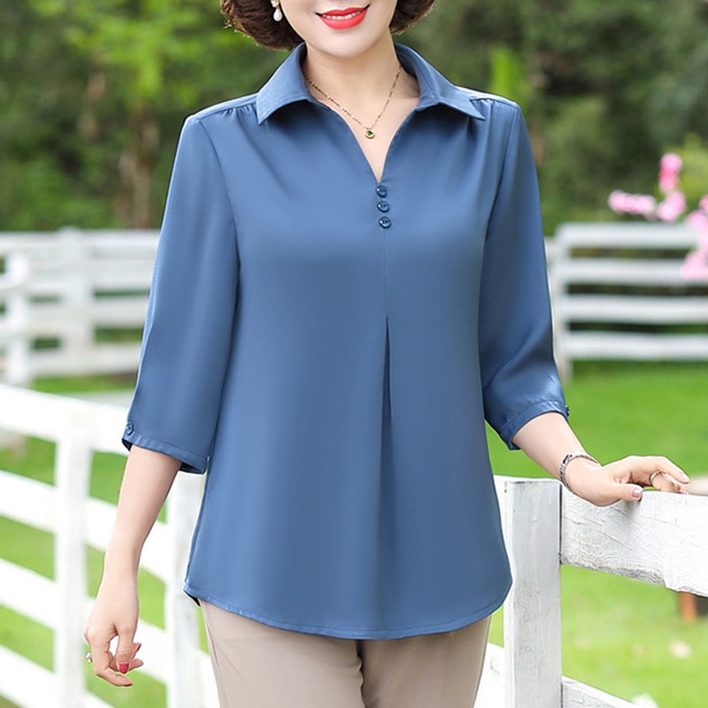 Áo chiffon tay lửng màu sắc thanh lịch size M-7XL