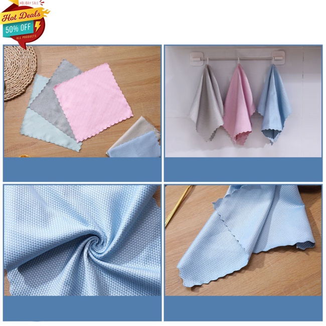 Khăn Lau Nhà Bếp Bằng Sợi Micro Thấm Hút Nước Họa Tiết Vảy Cá Độc Đáo Tiện Dụng Cho Nhà Bếp