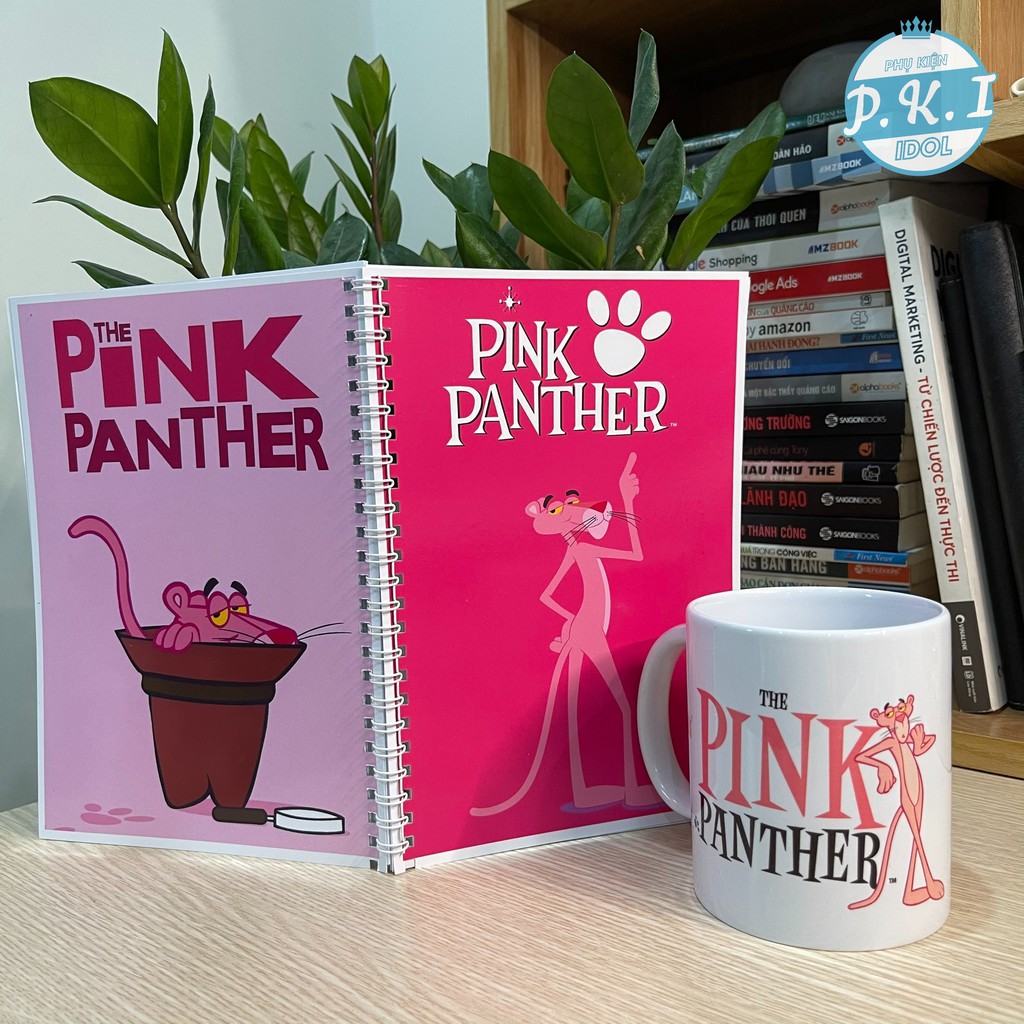 BỘ COMBO CỐC + NOTEBOOK PINK PANTHER BÁO HỒNG - QUÀ TẶNG ĐẶC BIỆT