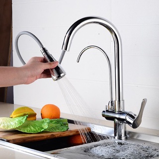  Vòi rửa bát 3 đường nước rút dây 