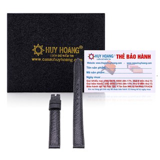 Dây Đồng Hồ Da Đà Điểu Size Nhỏ Huy Hoàng màu đen XH8417