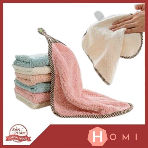 Khăn Lau Bếp , Lau Tay, Lau Chén Bát Đa Năng  - Khăn Vệ Sinh Vuông 2 Mặt Có Lỗ Treo - Danami Store