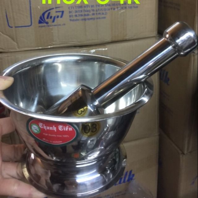 Bộ cối chày inox