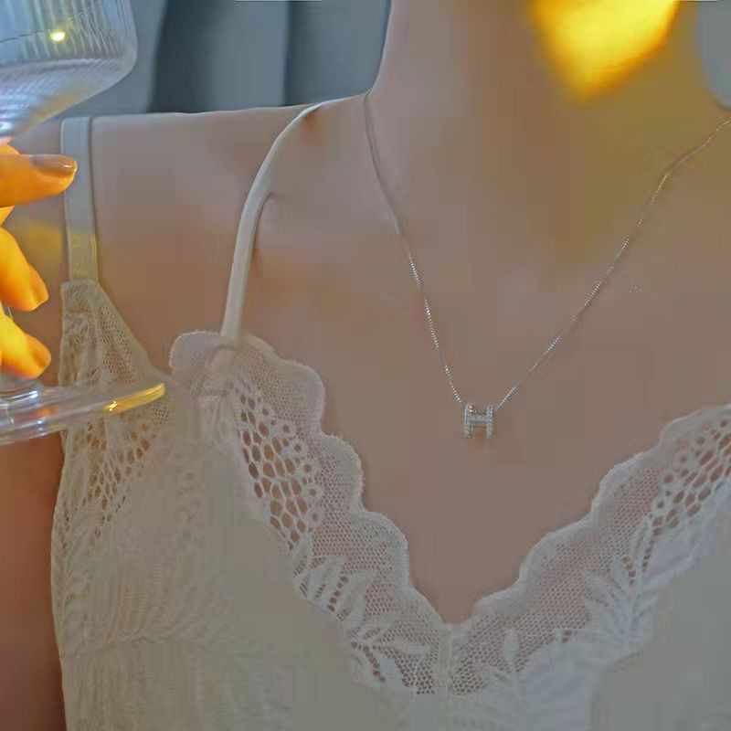 JOJO COCO Vòng cổ Mặt Chữ h Đơn Giản Thời Trang Hàn Quốc Cho Nữ