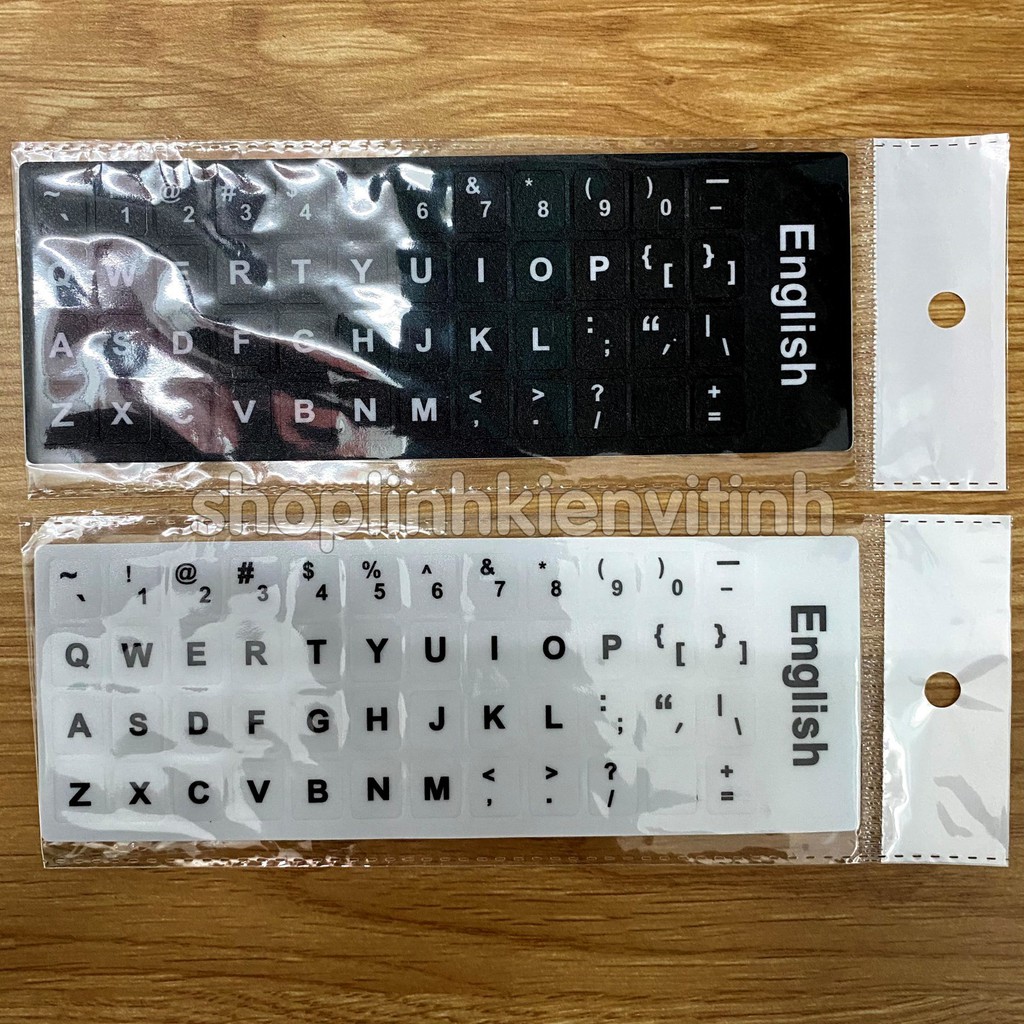 Miếng dán bàn phím Tiếng Anh English keyboard sticker (Layout US) dùng cho laptop và máy vi tính để bàn PC