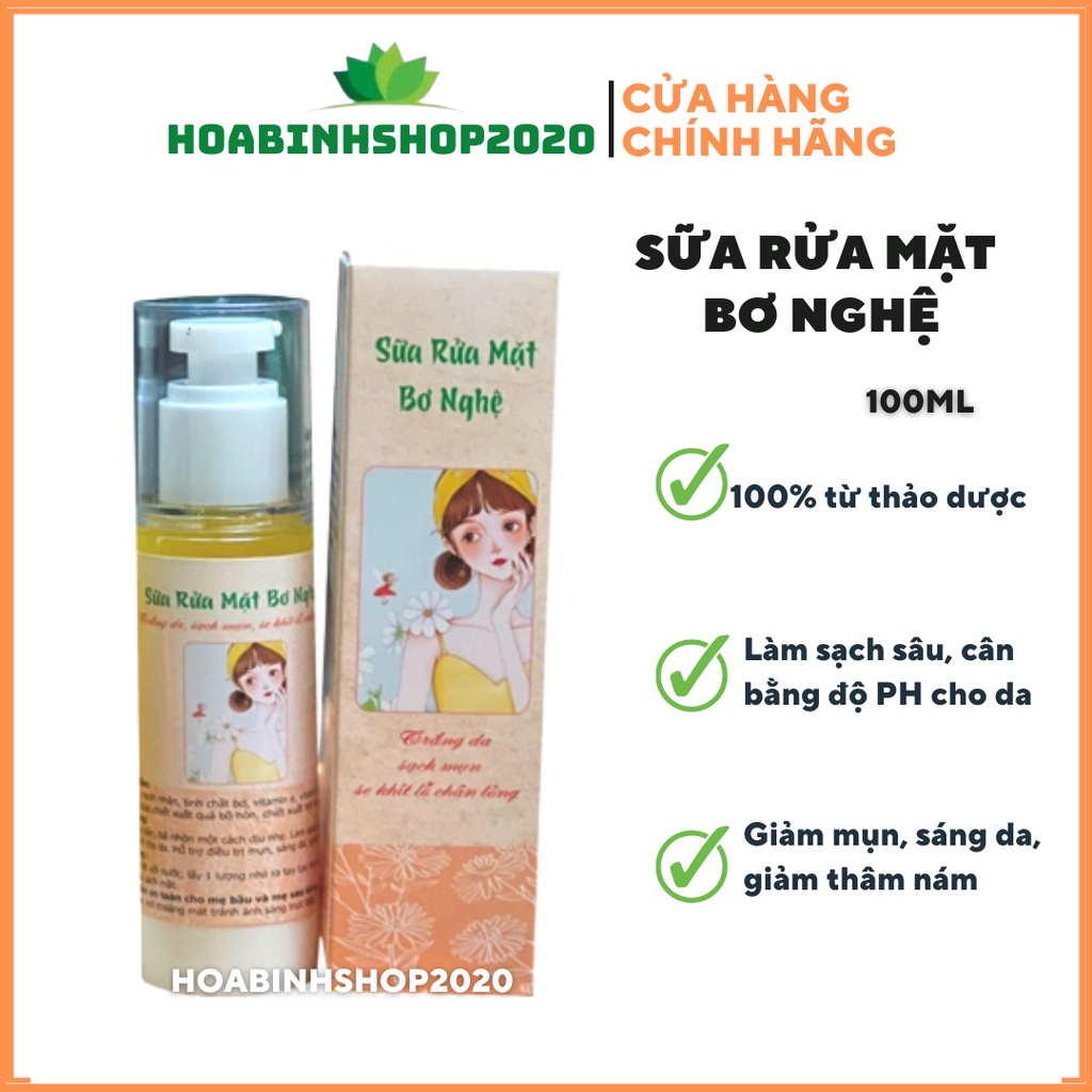 Sữa rửa mặt gấc bơ nghệ handmade 100ml sạch mụn, se khít lỗ chân lông (có giấy kiểm nghiệm)