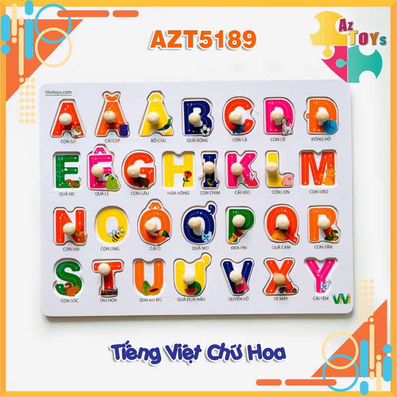 [XẢ KHO + NowShip] Bảng Ghép Hình Núm Gỗ Montessori, Đồ Chơi Gỗ Phát Triển Tư Duy Cho Bé - AZT5189