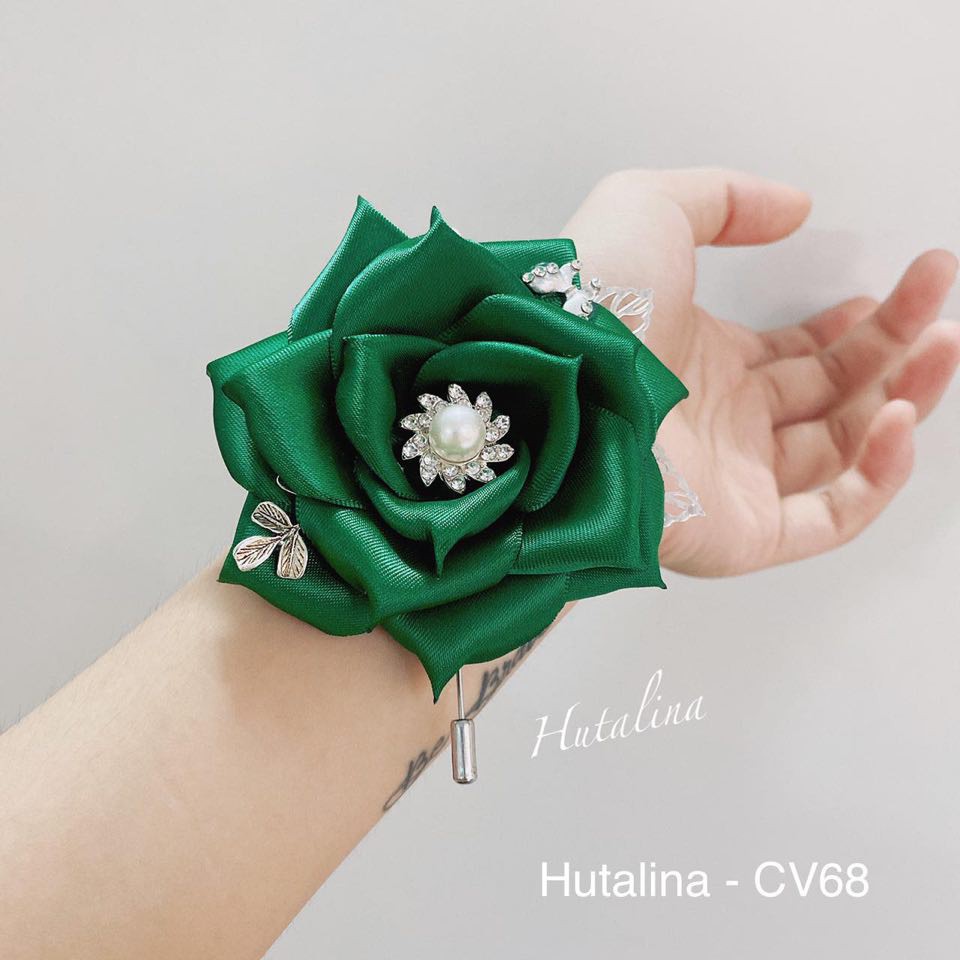 [ Ảnh Thật video ] - Hoa cài Váy HOA HỒNG Handmade Hutalina CV68