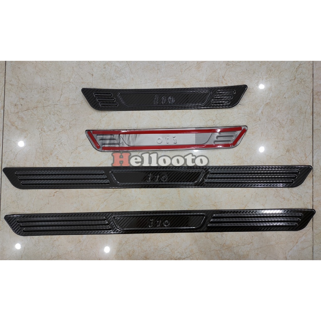 Ốp bậc cửa Xe Grand I10 2021 2022 Mẫu Carbon