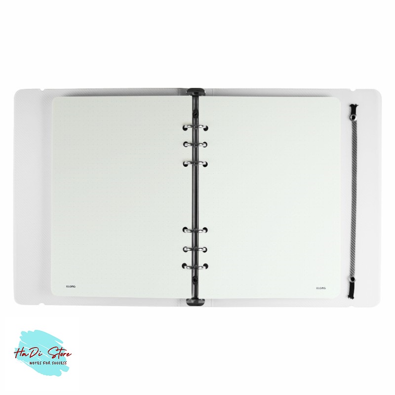 KLONG Sổ còng 6 lỗ size A5 ruột Caro/Dot Grid 100 tờ giấy dày