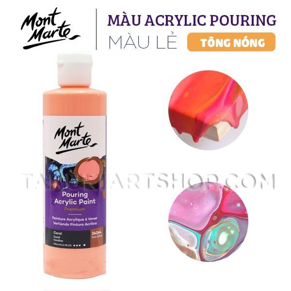 Màu lẻ Premium Acrylic Pouring Mont Marte (tông nóng).