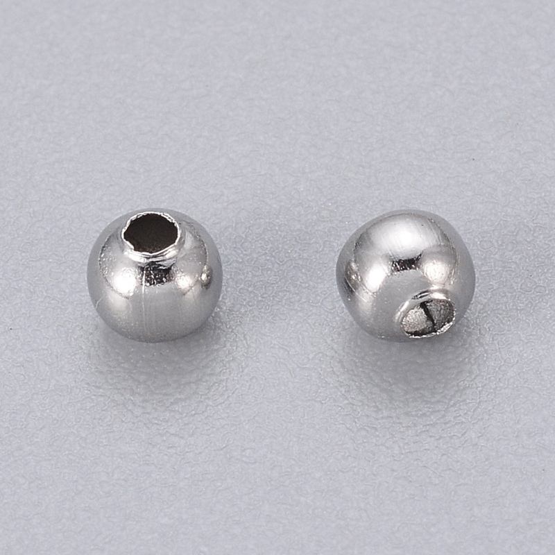 Hạt Xâu Làm Trang Sức Bằng Thép Không Gỉ 304 Nhiều Màu Sắc 3mm 4mm 6mm