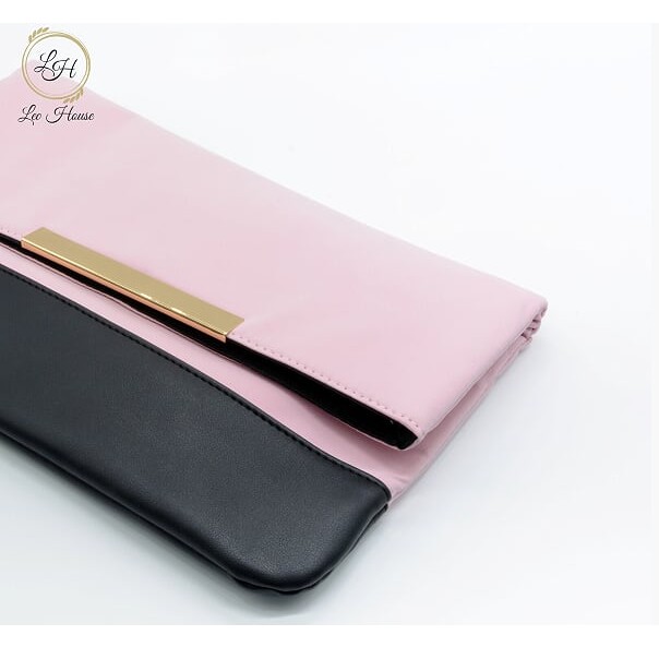 Túi xách clutch xuất khẩu hồng đen