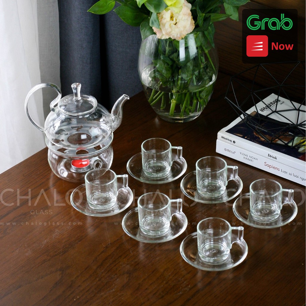 [Made in Thailand] Tách đĩa thủy tinh Lucky Glass -  Classic  - 82ml - LG49 (Bộ 6 chiếc)