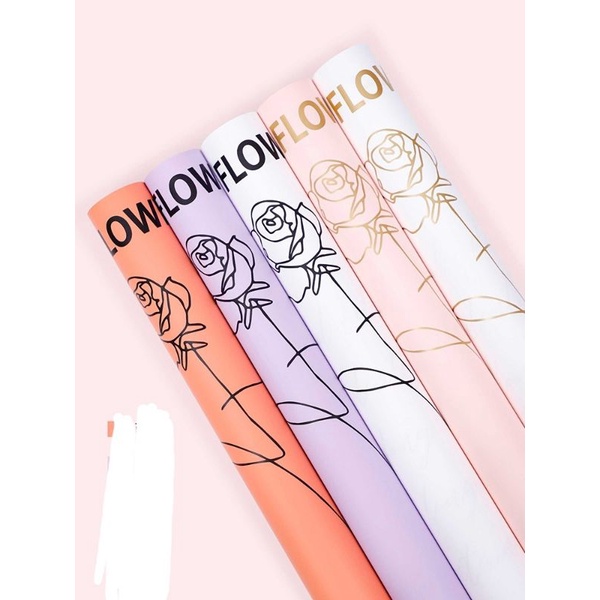 1 xấp 20 tờ giấy bó hoa hình bông hoa