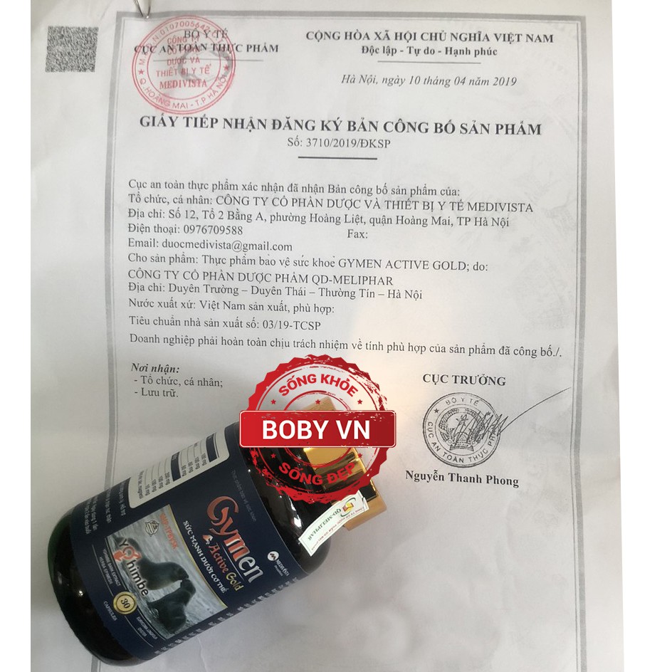 Bổ thận tráng dương Gymen Active Gold (Hộp 30 viên) - Chính hãng