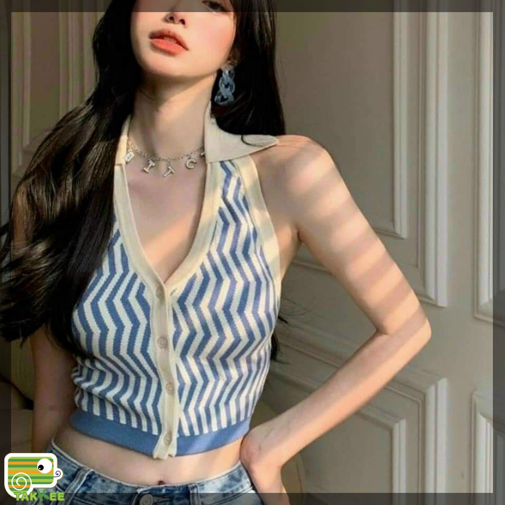Áo Crotop Hở Lưng Cúc Ngực Siêu Hot Mẫu Mới Nhất