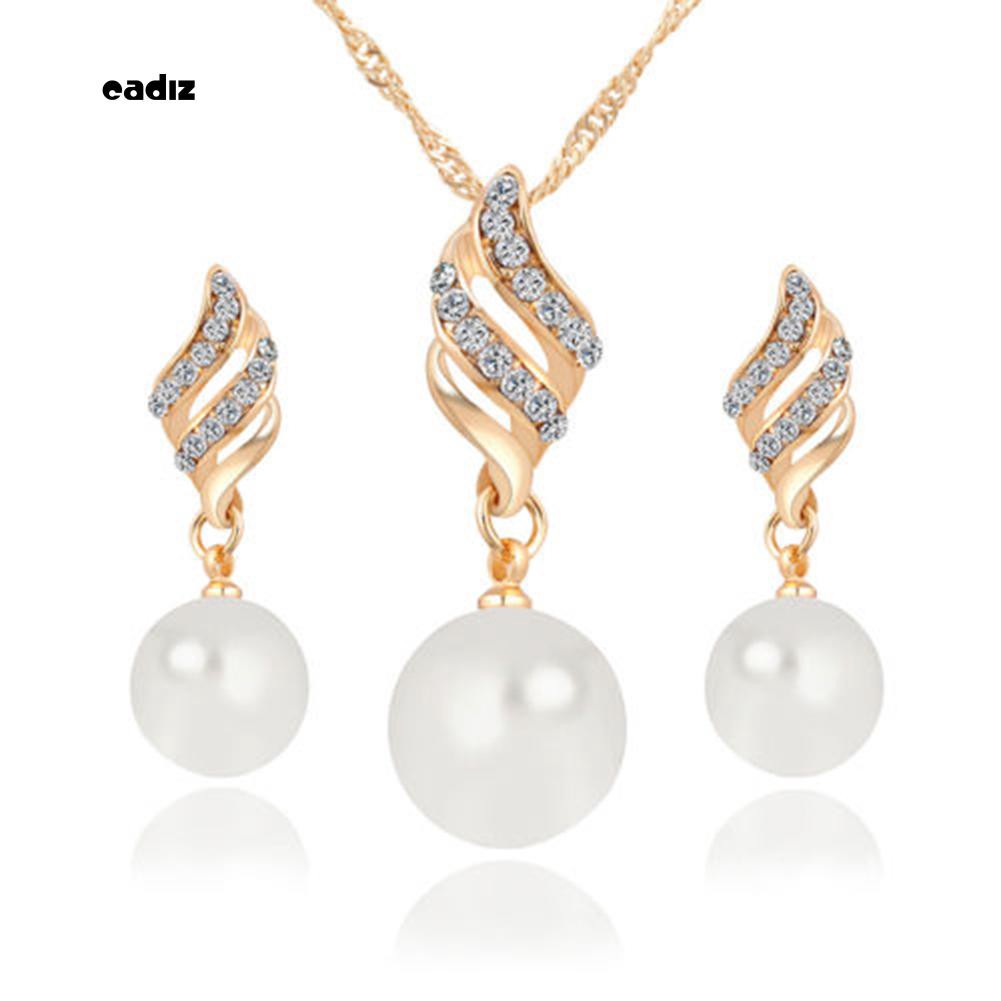 Bộ Nữ Trang Dây chuyền mặt ngọc trai trái tim quyến rũ