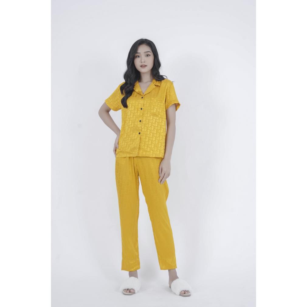 Bộ Ngủ, Đồ Bộ Pijama Vải Lụa Gấm Cao Cấp, Mềm Mại, Thoáng Mát, Thiết Kế Tay Ngắn, Quần Dài - 𝑴𝑰𝑵𝑺𝑯𝑶𝑷 | BigBuy360 - bigbuy360.vn