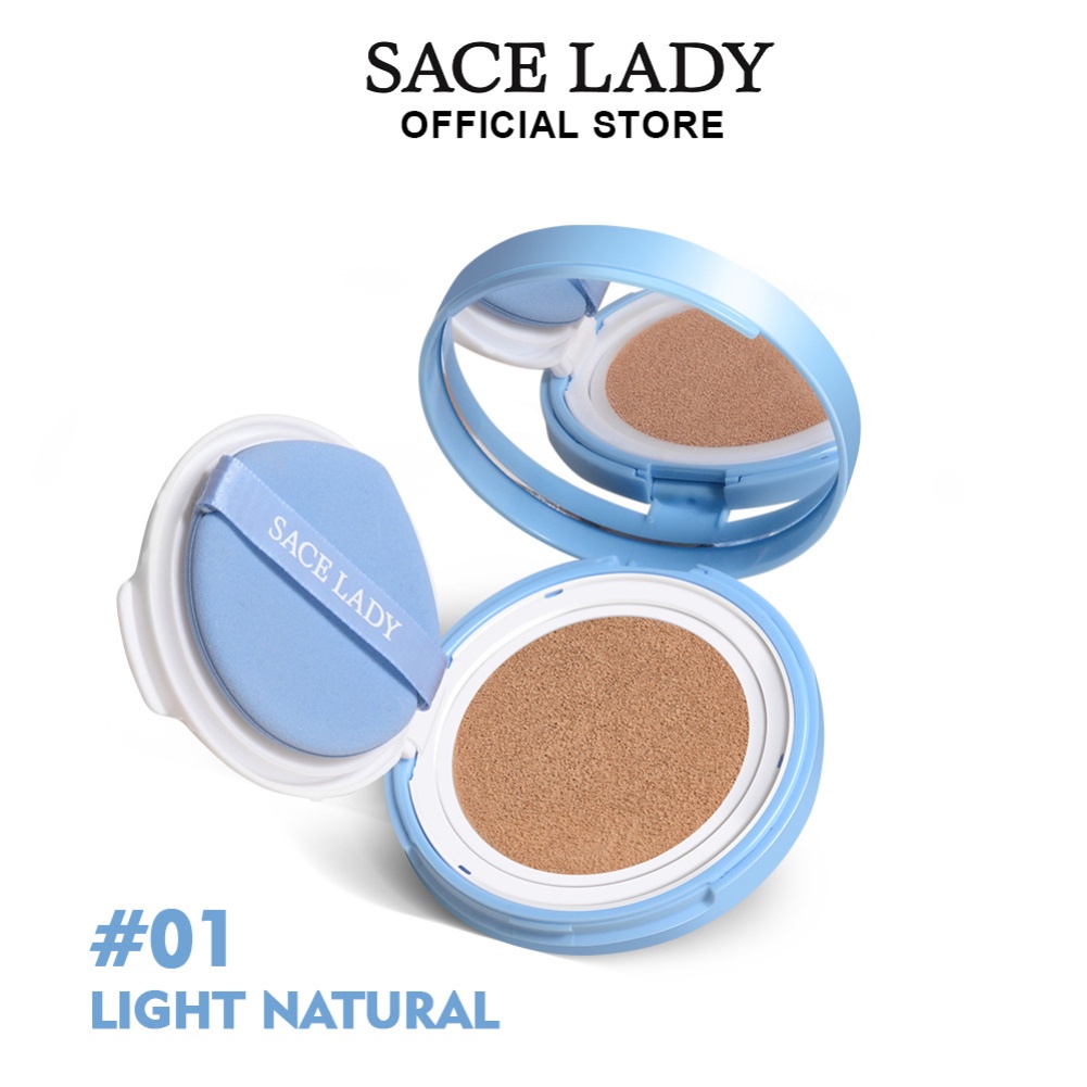 Kem Nền BB &amp; CC Dạng Cushion SACE LADY Dưỡng Ẩm Kiểm Soát Dầu Trang Điểm Tự Nhiên Hoàn Hảo Kèm Bông Phấn Nước 1 Trong 1