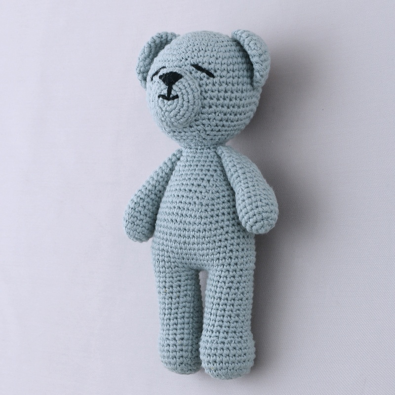 Gấu Nhồi Bông Dệt Kim 8in Mềm Mại Thoải Mái 20cm Trang Trí Phòng Ngủ Búp Bê