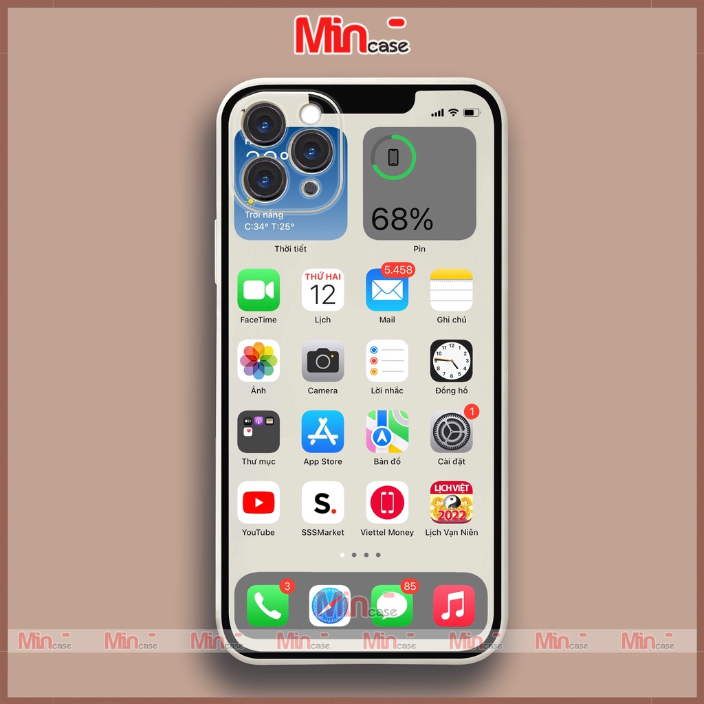 Ốp lưng điện thoại iPhone icon cạnh viền vuông silicon dẻo cho ip 6/6s/7/8/X/XS/XR/11/12/13/14 Pro Plus Max Mincase