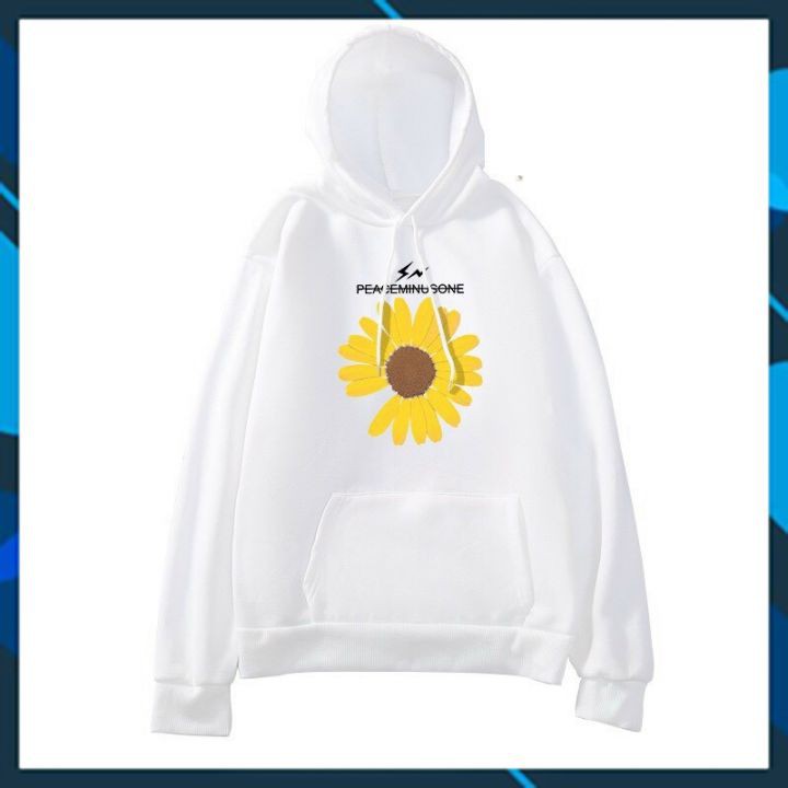 Áo Hoodie Chui Đầu Hoa Cúc có mũ FREE SIZE nam nữ đều mặc được