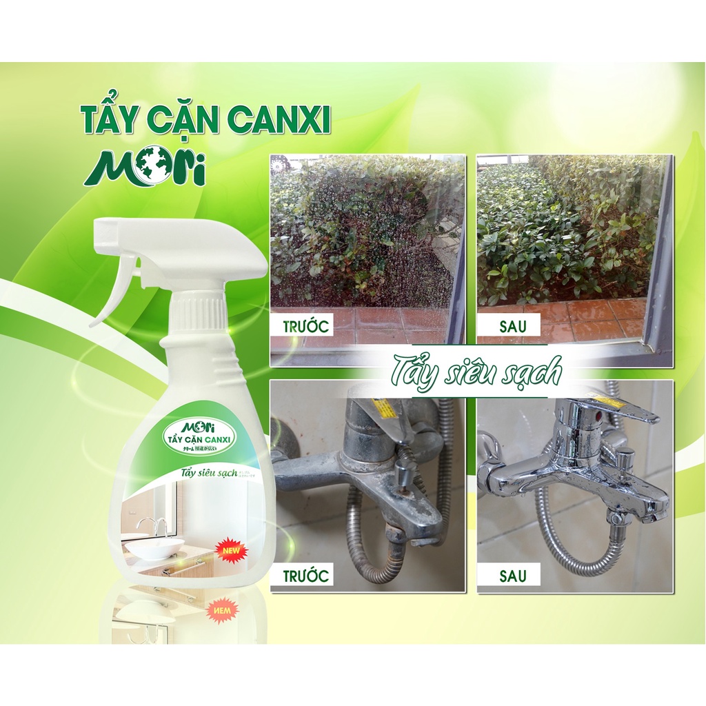Dung dịch tẩy cặn canxi trên kính, vòi nước inox, gạch, bồn cầu, nhà tắm siêu nhanh - siêu sạch