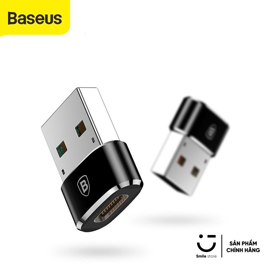 Đầu Chuyển BASEUS Type C Sang USB (Type A) Tốc Độ Cao (USB Type C To Type A Adapter/ Converter) - Hàng Chính Hãng