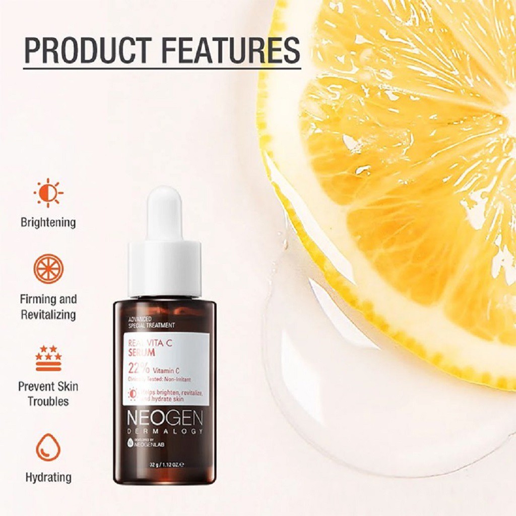 Siêu Tinh Chất Mờ Thâm Dưỡng Trắng Vitamin C SAP Neogen Dermalogy Real Vita C Serum 32g