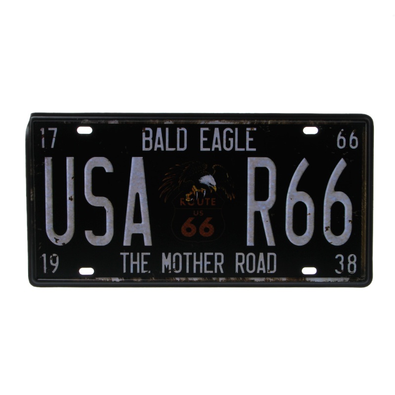 Biển Số Xe Hơi US Route 66 Cr Vintge Plte Metl Wll Crft Phong Cách Retro