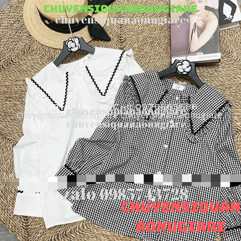Áo sơ mi nữ cổ bèo , áo babydoll tay bèo hàng QCCC loại 1 A00013 kaca chuyensiquanaonugiare