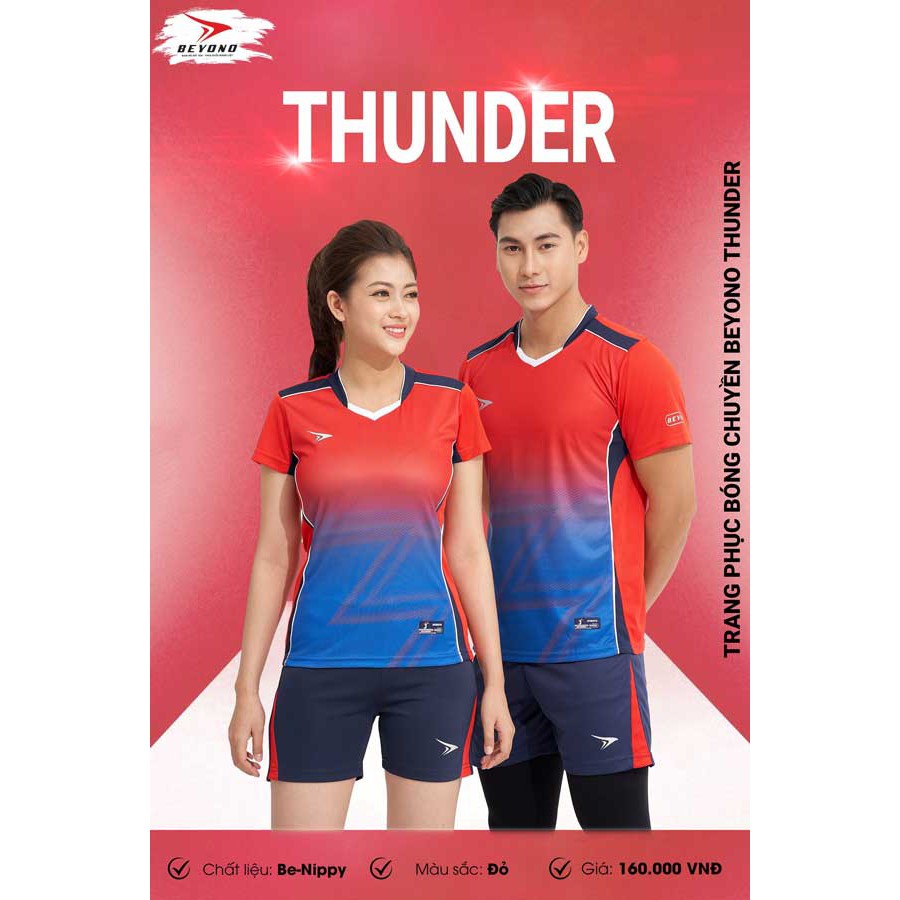 Bộ quần áo bóng chuyền nam và nữ Beyono Thunder - vải mè cao cấp ,mịn và thoáng mát - hàng phân phối chính hãng