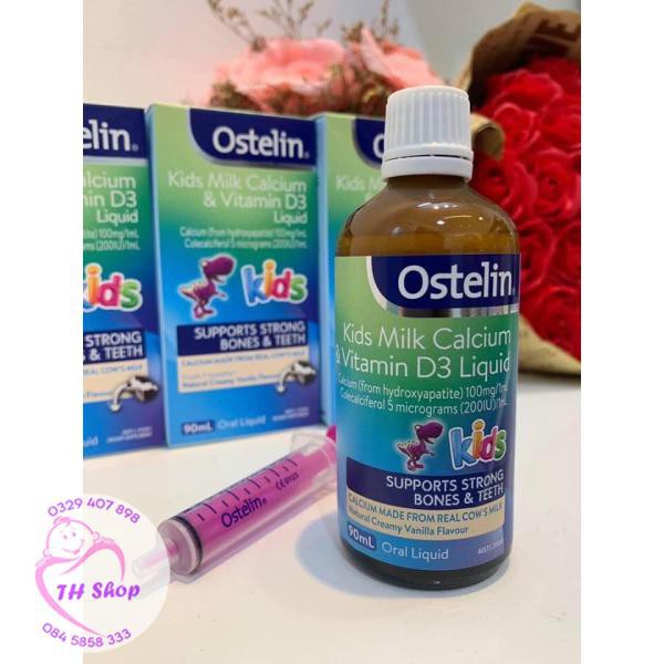 Ostelin Kid Milk Calcium & Vitamin D3 Liquid, Canxi Ostelin, Canxi Ostelin Nước