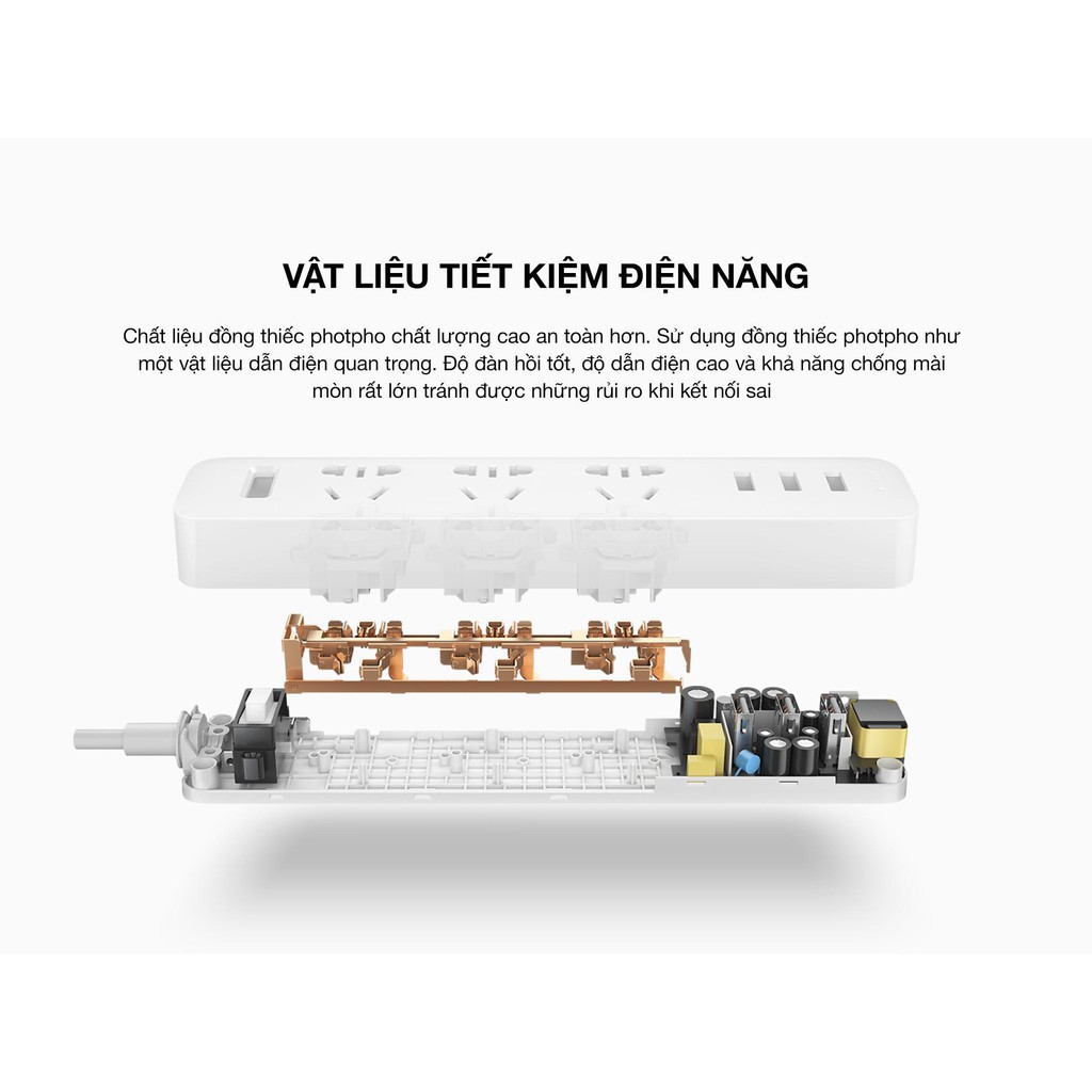 Ổ cắm điện Xiaomi Power Strip - Hàng chính hãng DGW