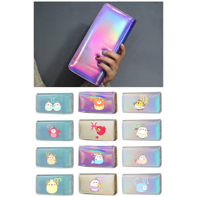 Ví 12 cung hoàng đạo hologram VHI34 ví dẹt thời trang nhiều ngăn ví dáng dài cute dễ