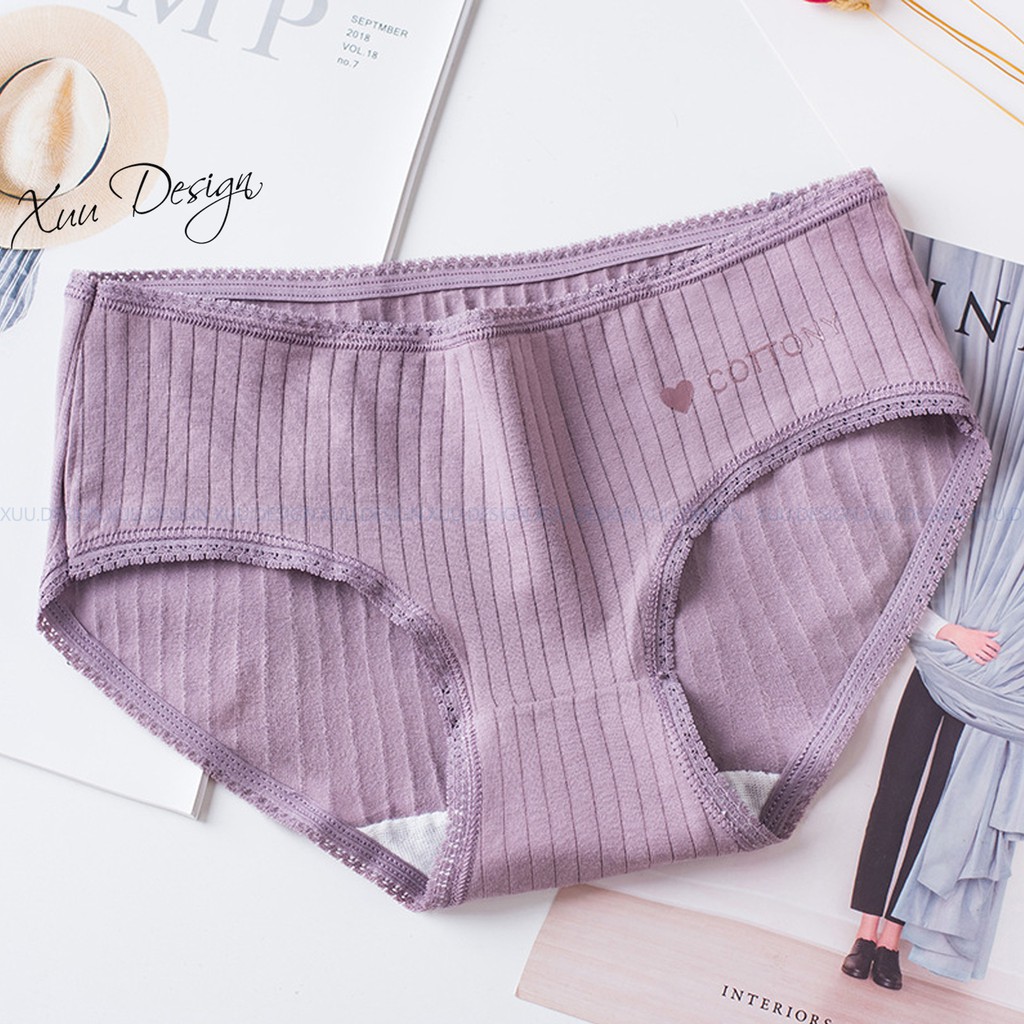 Quần lót cotton tăm viền ren hàng chất lượng cao XUU DESIGN QC01 | BigBuy360 - bigbuy360.vn