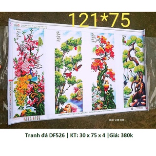 Tranh đính đá tứ quý DF526 (30 x 75 x 4 cm)