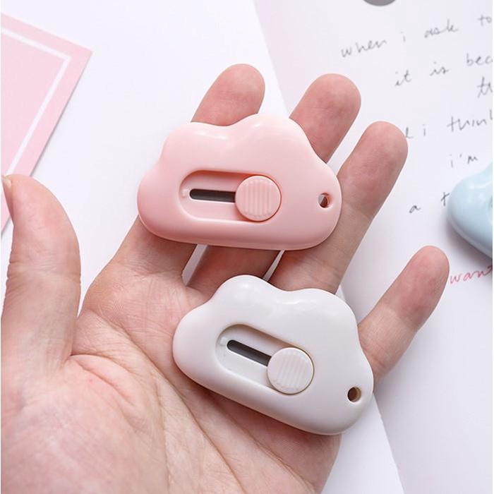 Dao dọc giấy hình đám mây nhỏ gọn, dễ thương kiêm móc chìa khóa mini
