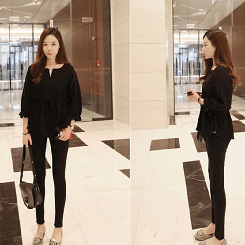 Áo kiểu tay loe dài dây rút thiết kế thanh lịch cho phái nữ | BigBuy360 - bigbuy360.vn