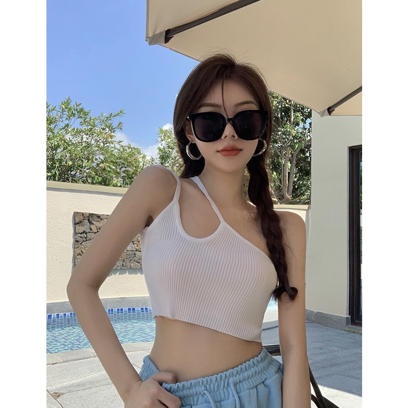 QKOOLE  Áo croptop không tay kiểu dáng thời trang mùa hè cho nữ
