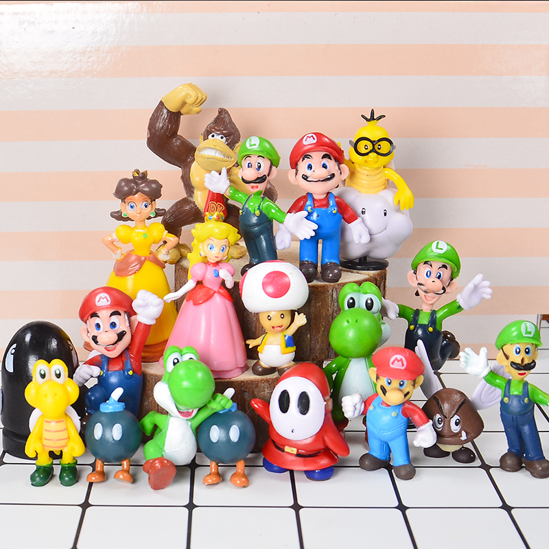 Set 18 mô hình đồ chơi nhân vật game Super Mario