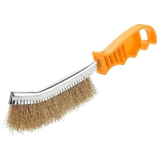 Chổi đánh rỉ sắt bàn chải đồng cán đỏ sét cầm tay loại đẹp CDRCD