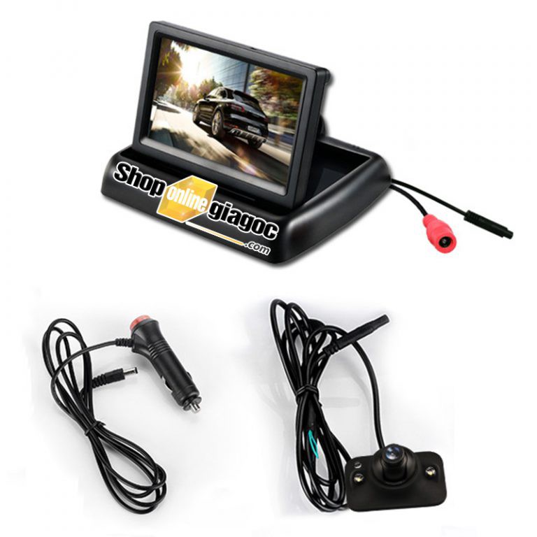 Combo Camera Cặp Lề Xóa Điểm Mù + Màn Hình 4.3 Inch Gấp