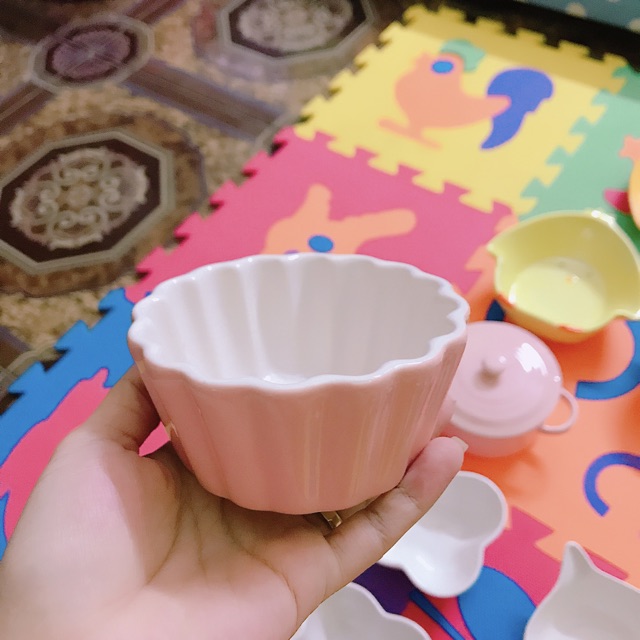 Bát sứ cupcake hoa ren