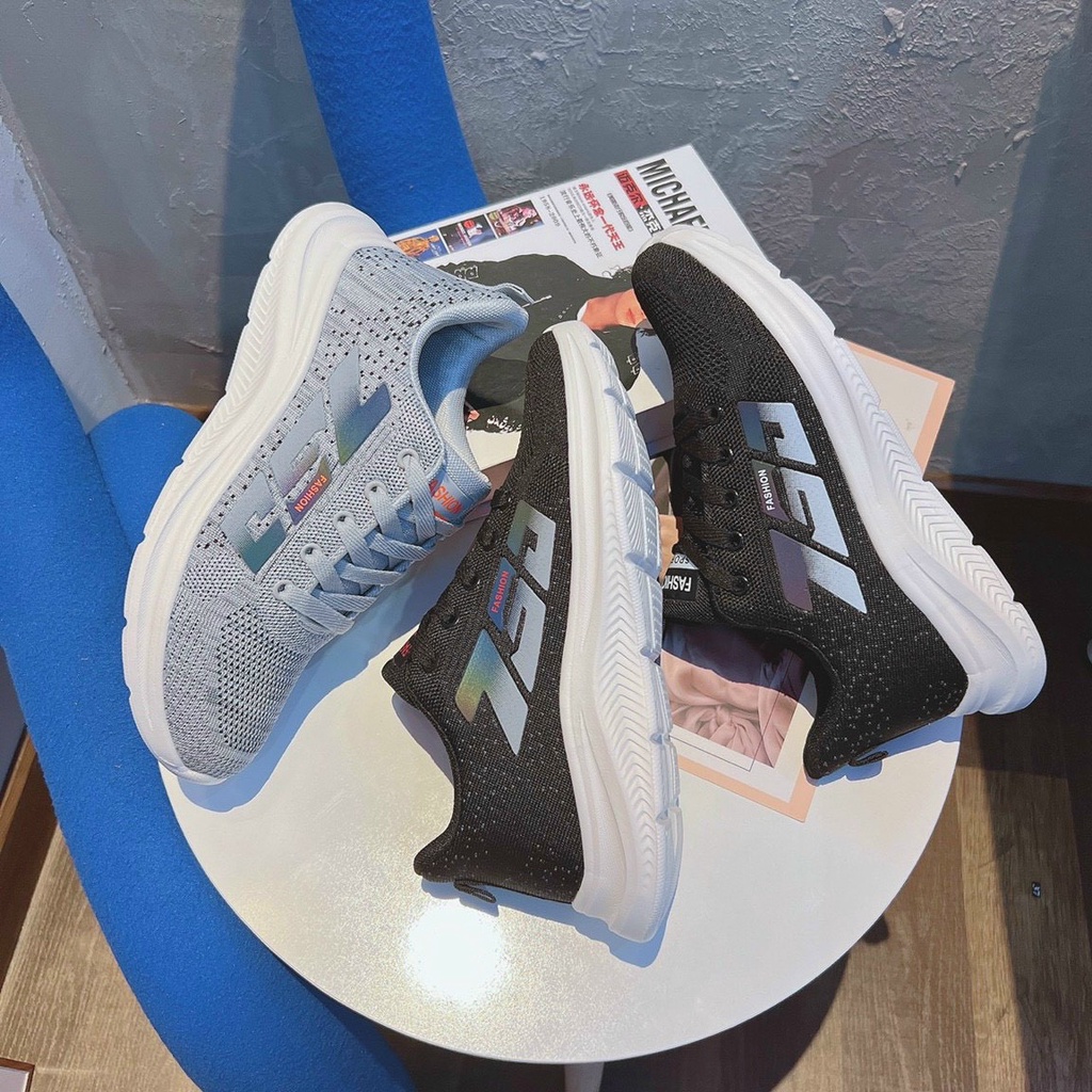 Giầy Thể Thao Nam Cao Cấp [ Đen Xám ] - Sneaker Nam