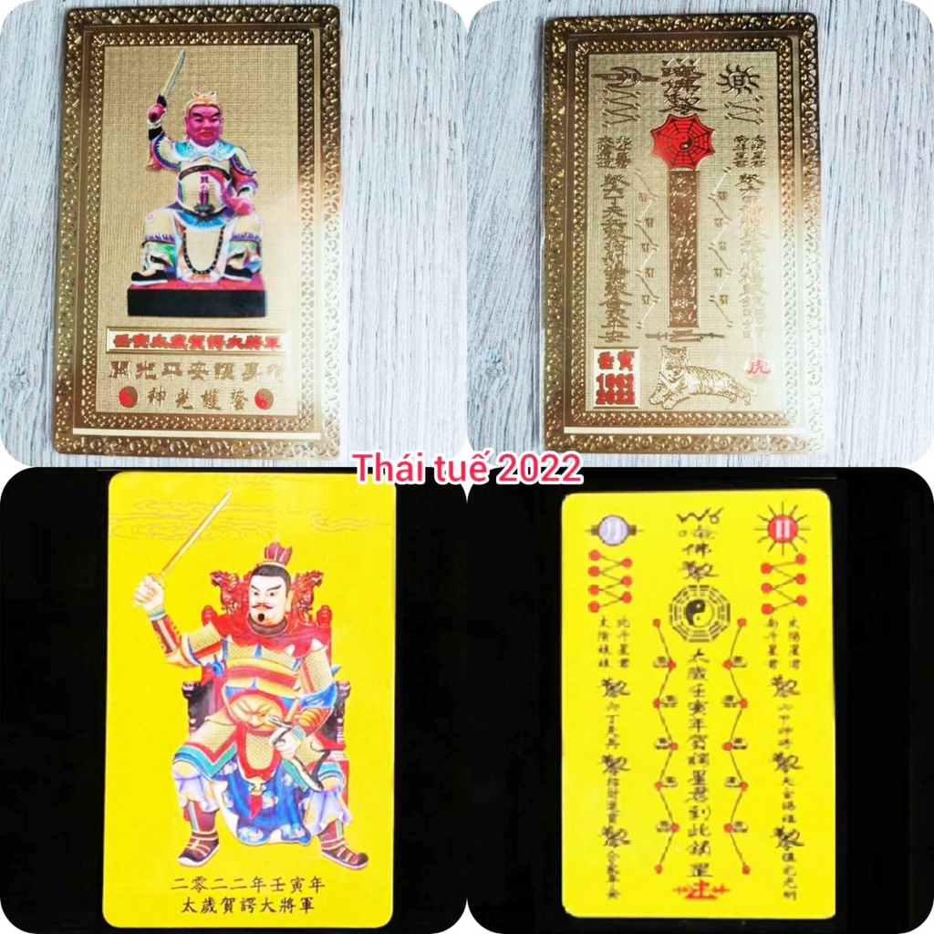 Kim bài THÁI TUẾ 2022(NHÂM DẦN) 2 mẫu(mạ đồng/thẻ)cho các tuổi