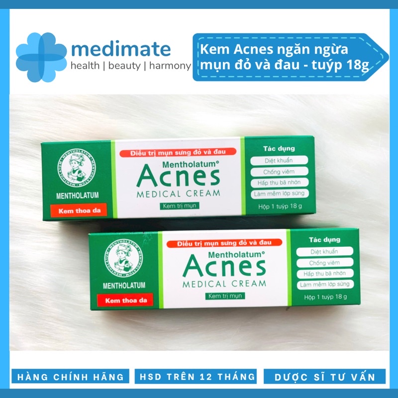 Kem Acnes medical cream ngăn ngừa mụn đỏ và đau (tuýp 18g)