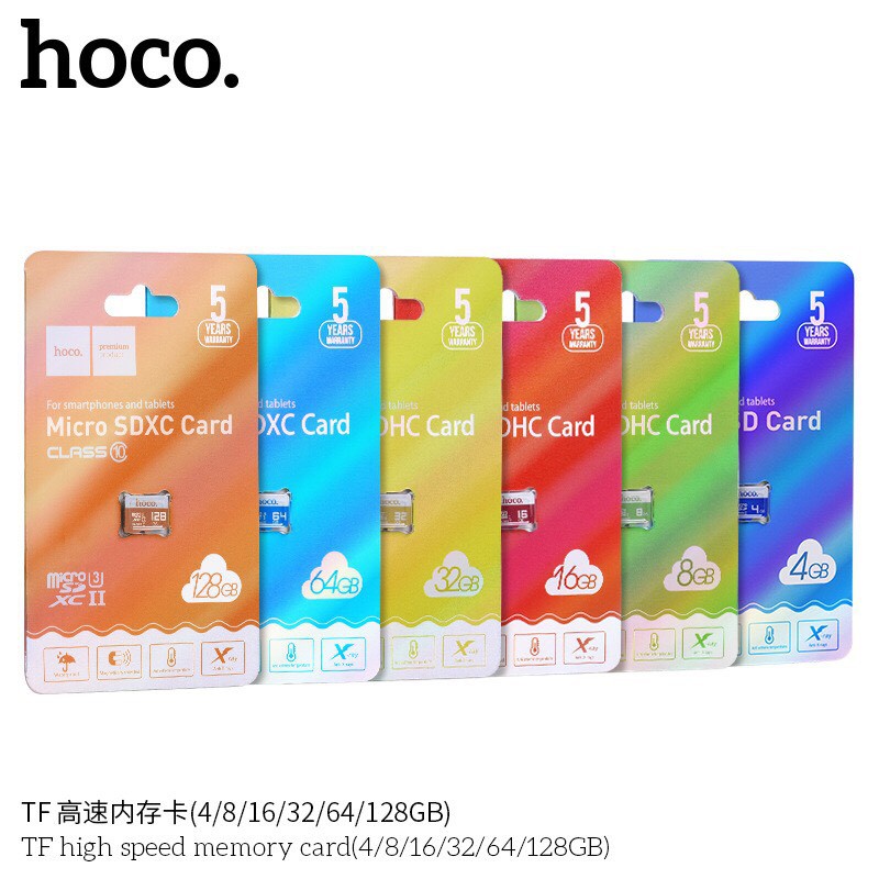 Thẻ nhớ Hoco 128GB TF micro-SD sở hữu chuẩn thẻ class 10 tốc độ thẻ nhớ truyền tải 10MB/s